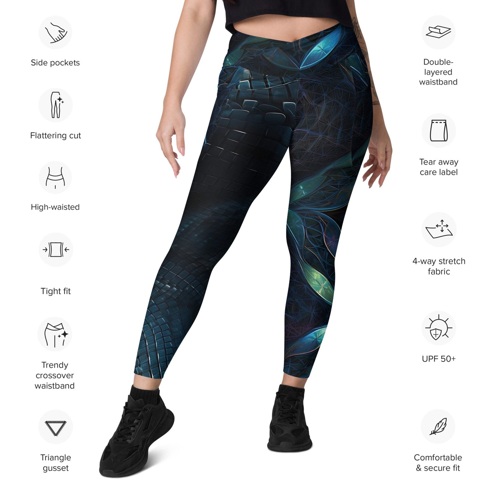 crossover leggings with pockets