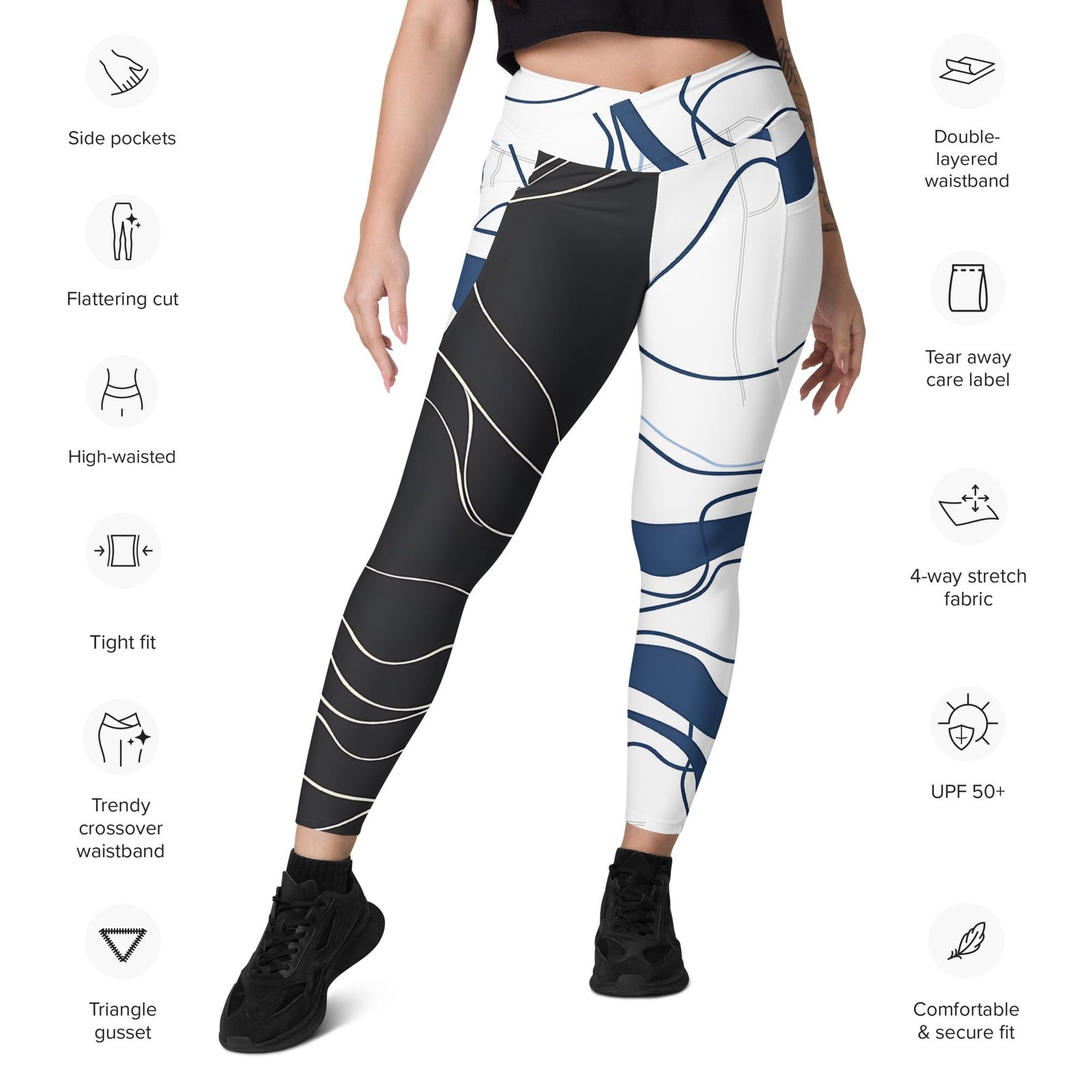 crossover leggings with pockets