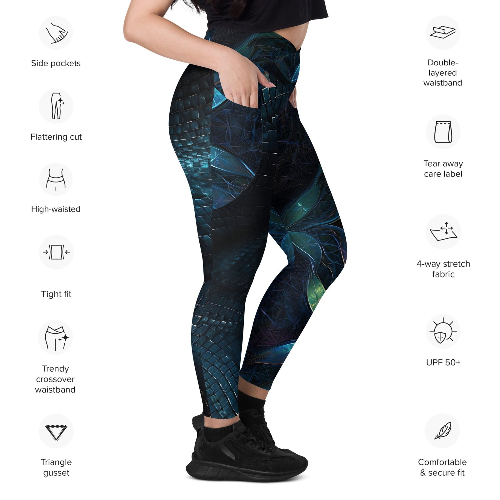 crossover leggings with pockets
