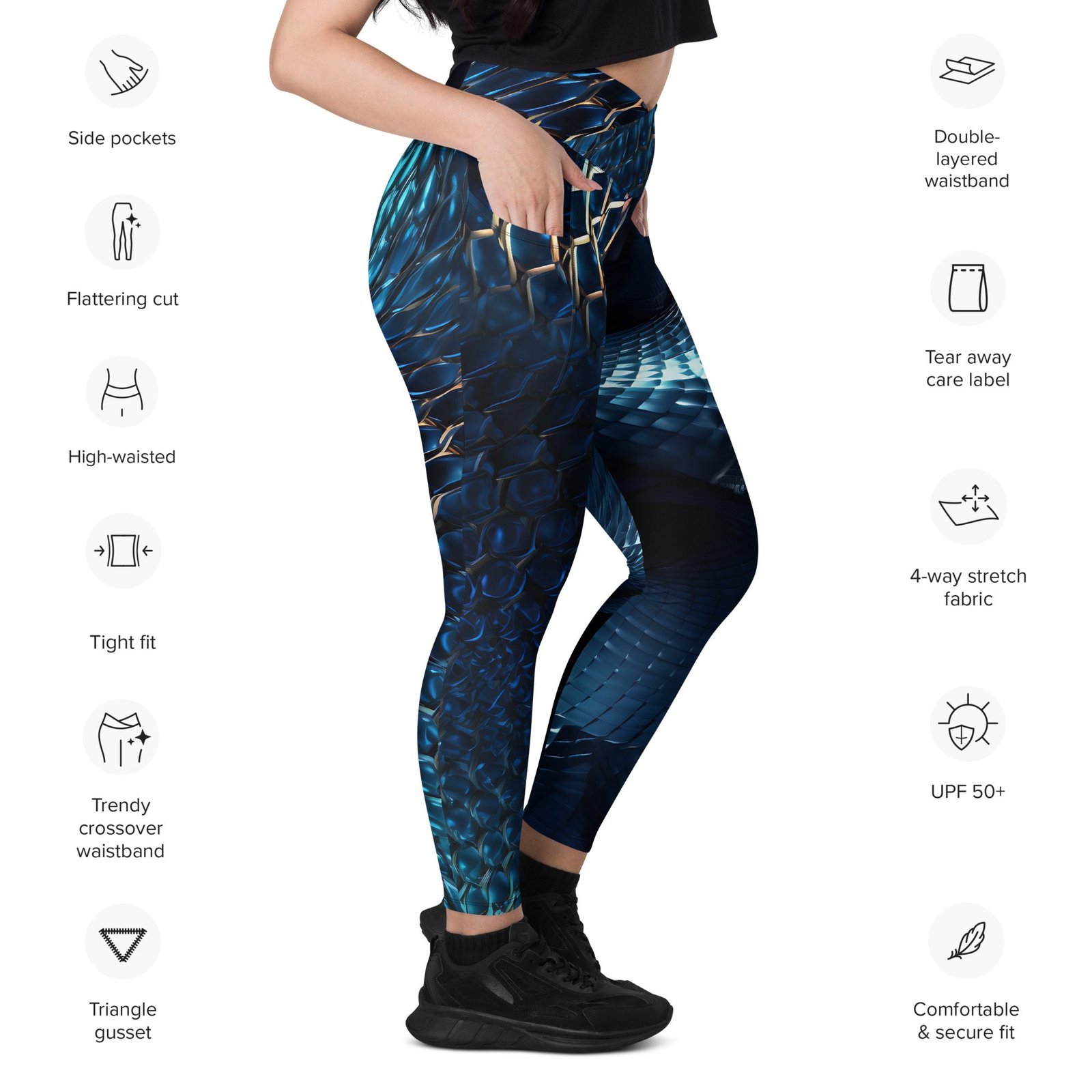 crossover leggings with pockets