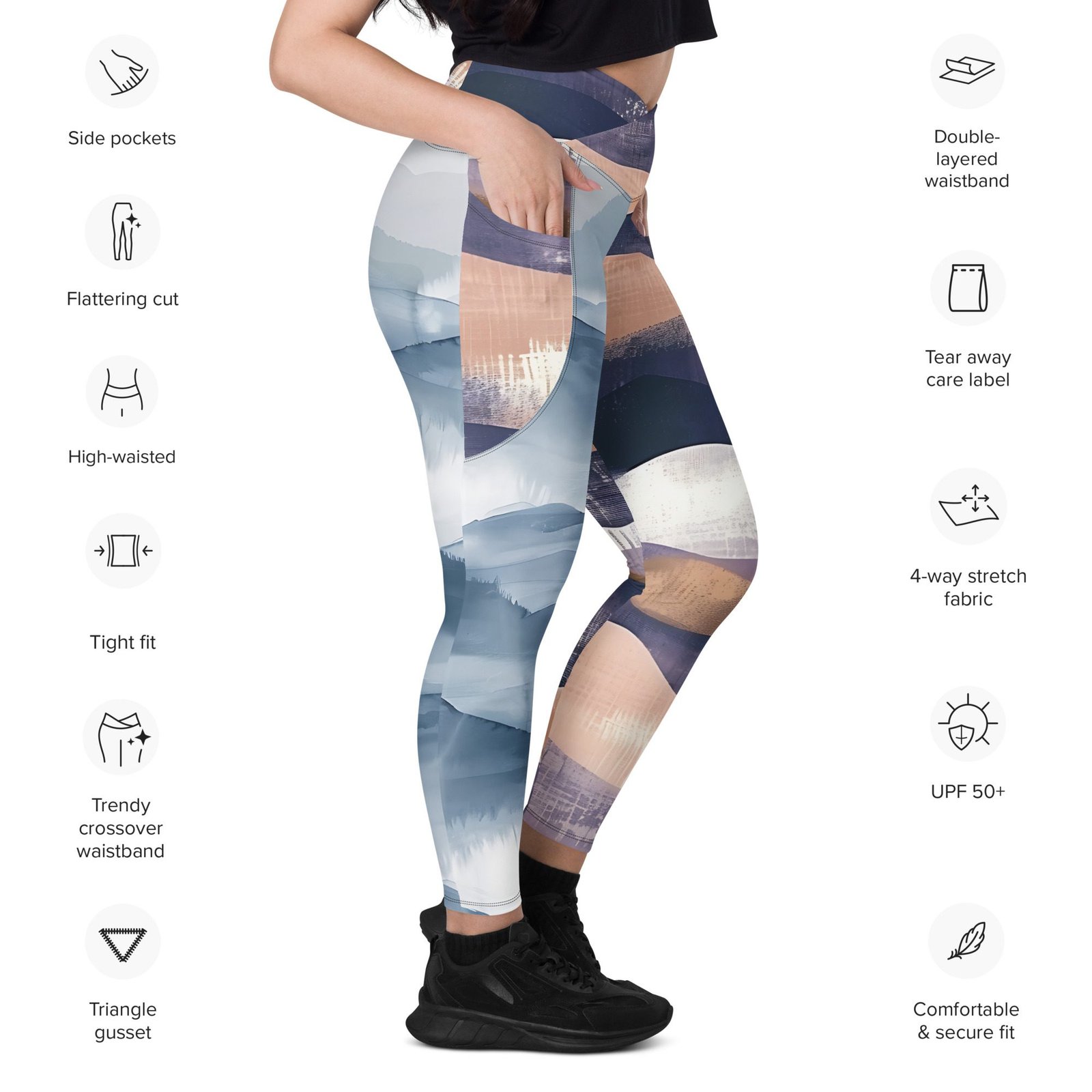crossover leggings with pockets