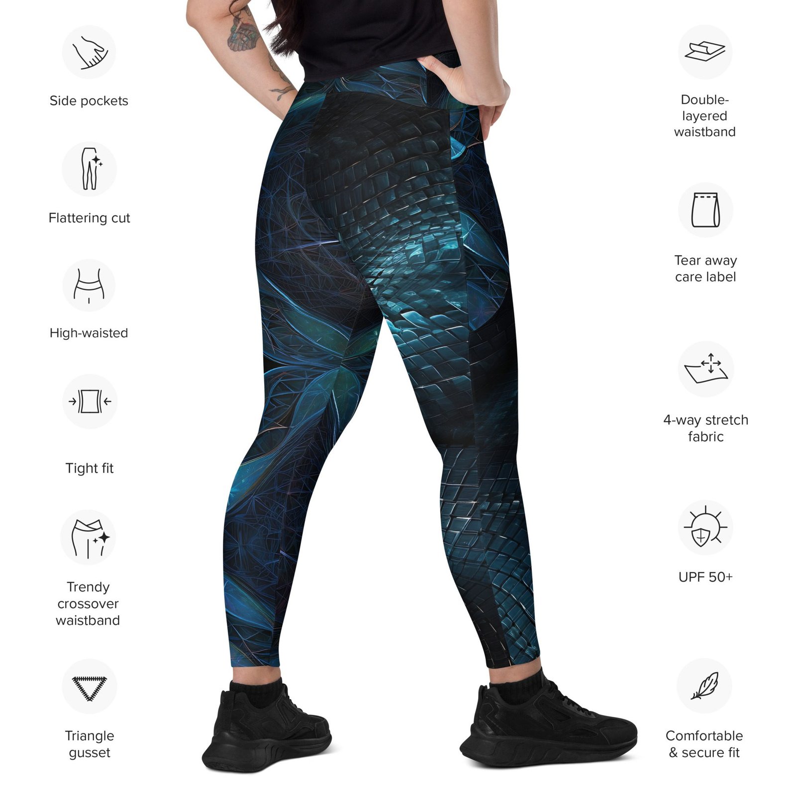 crossover leggings with pockets