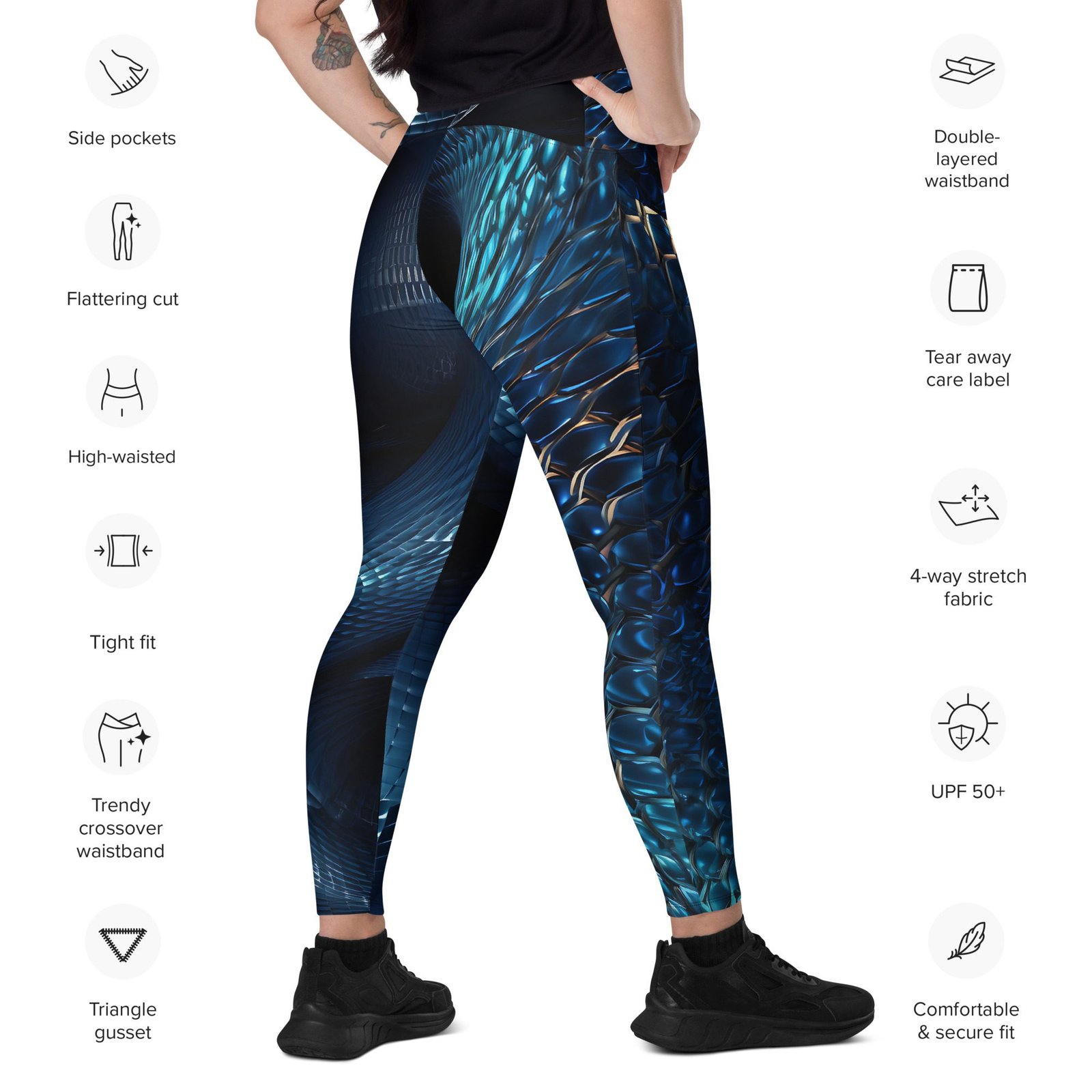 crossover leggings with pockets