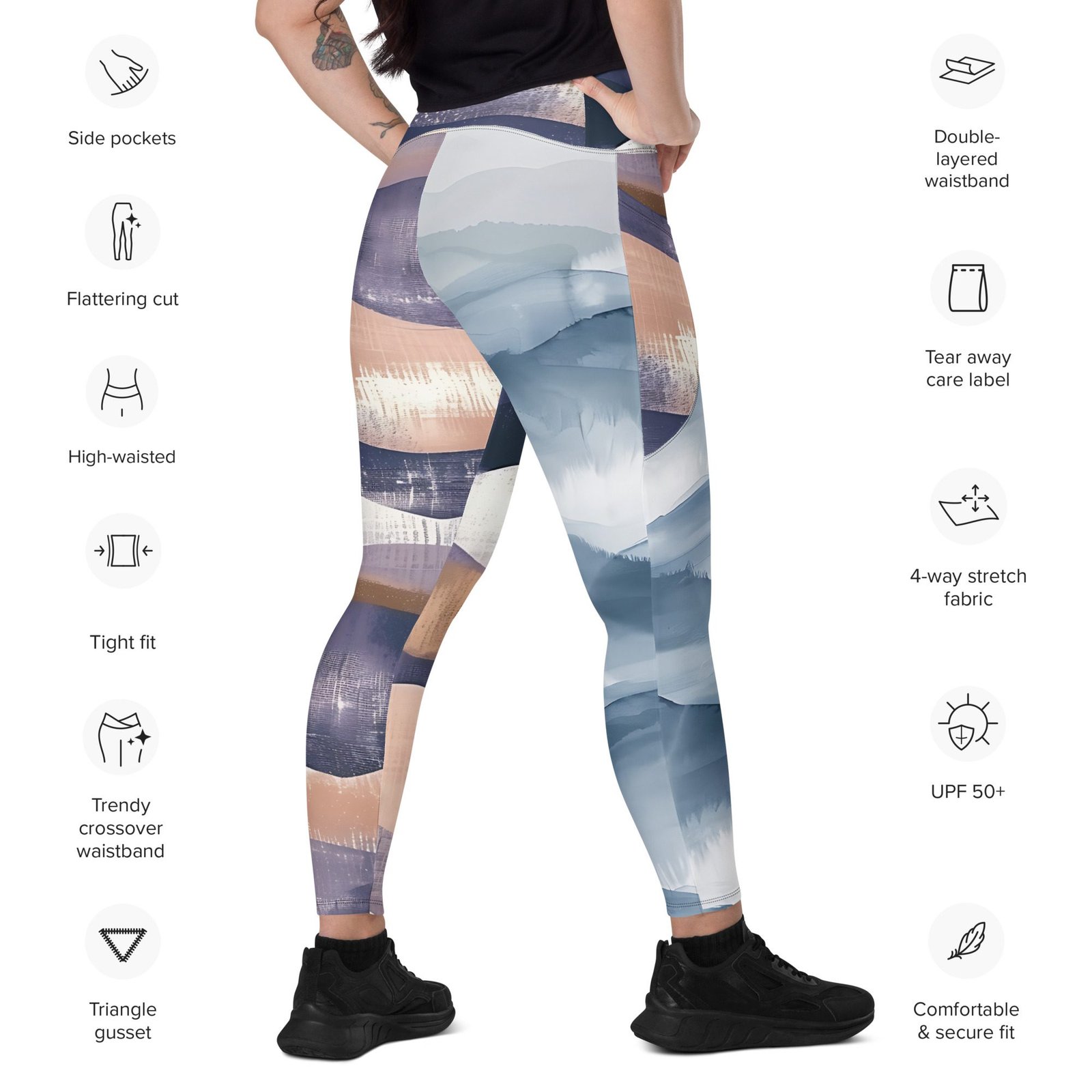 crossover leggings with pockets
