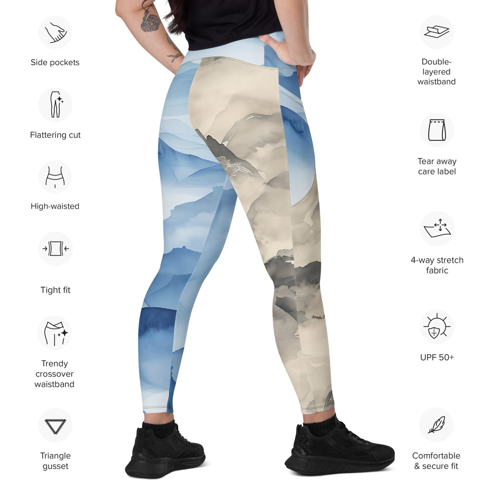 crossover leggings with pockets