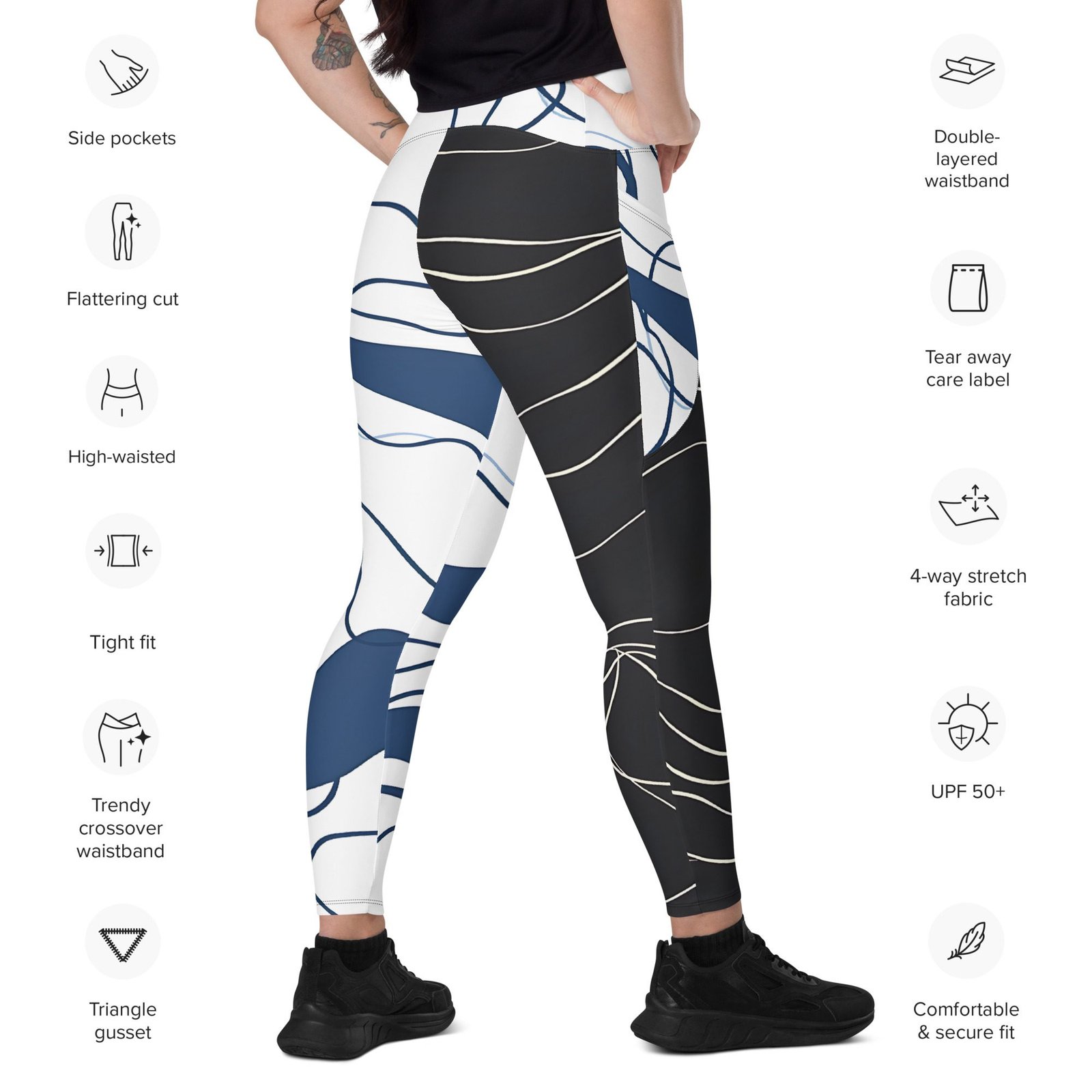 crossover leggings with pockets